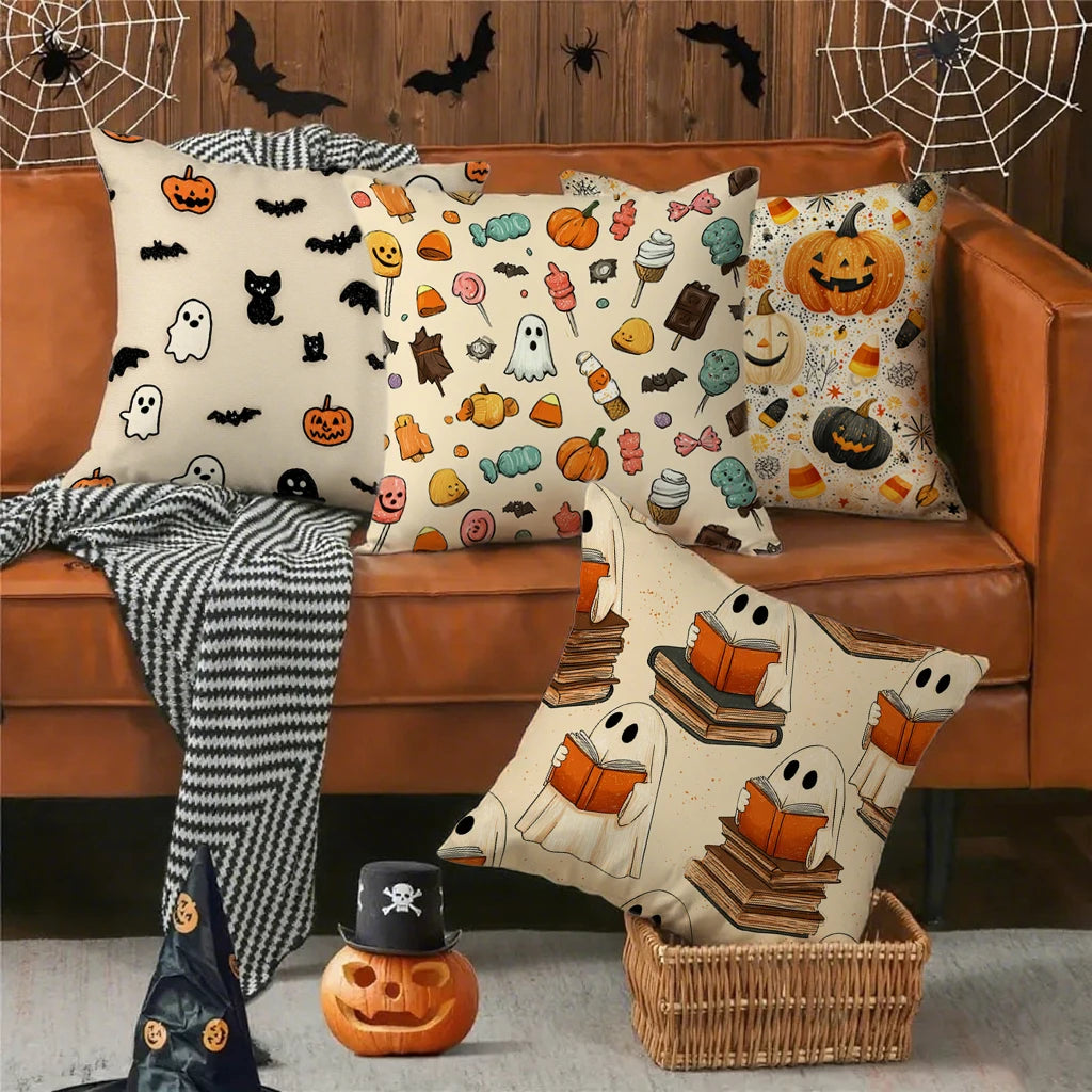 Halloween ghost pillow cover