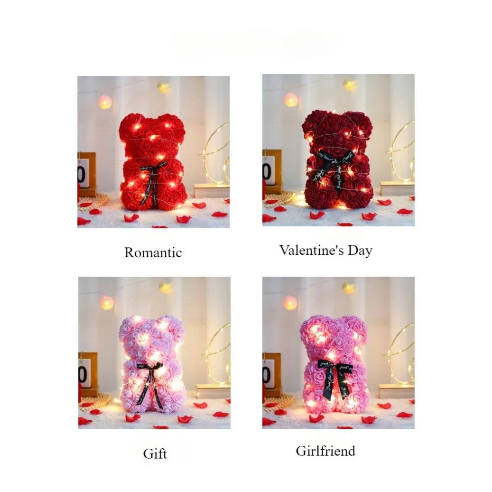 Artificial flower rose bear valentine present