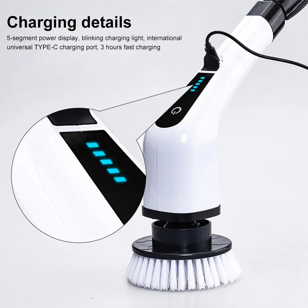 Cordless Power Scrubber Electric Spin Cleaner for Bathroom Tile Tub Cleaning