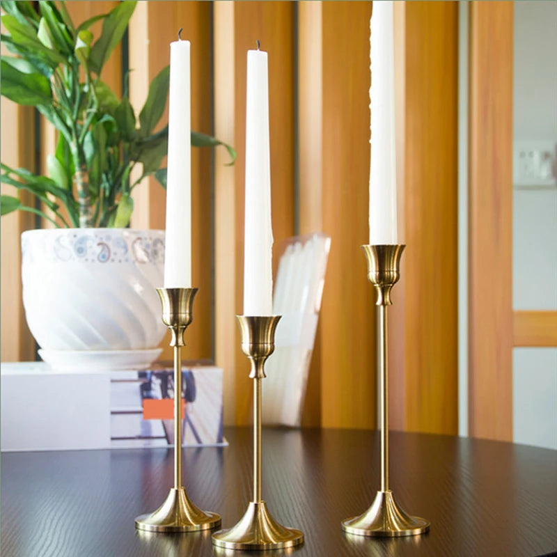 Brass Gold Candlestick Holders for Wedding and Party Decor