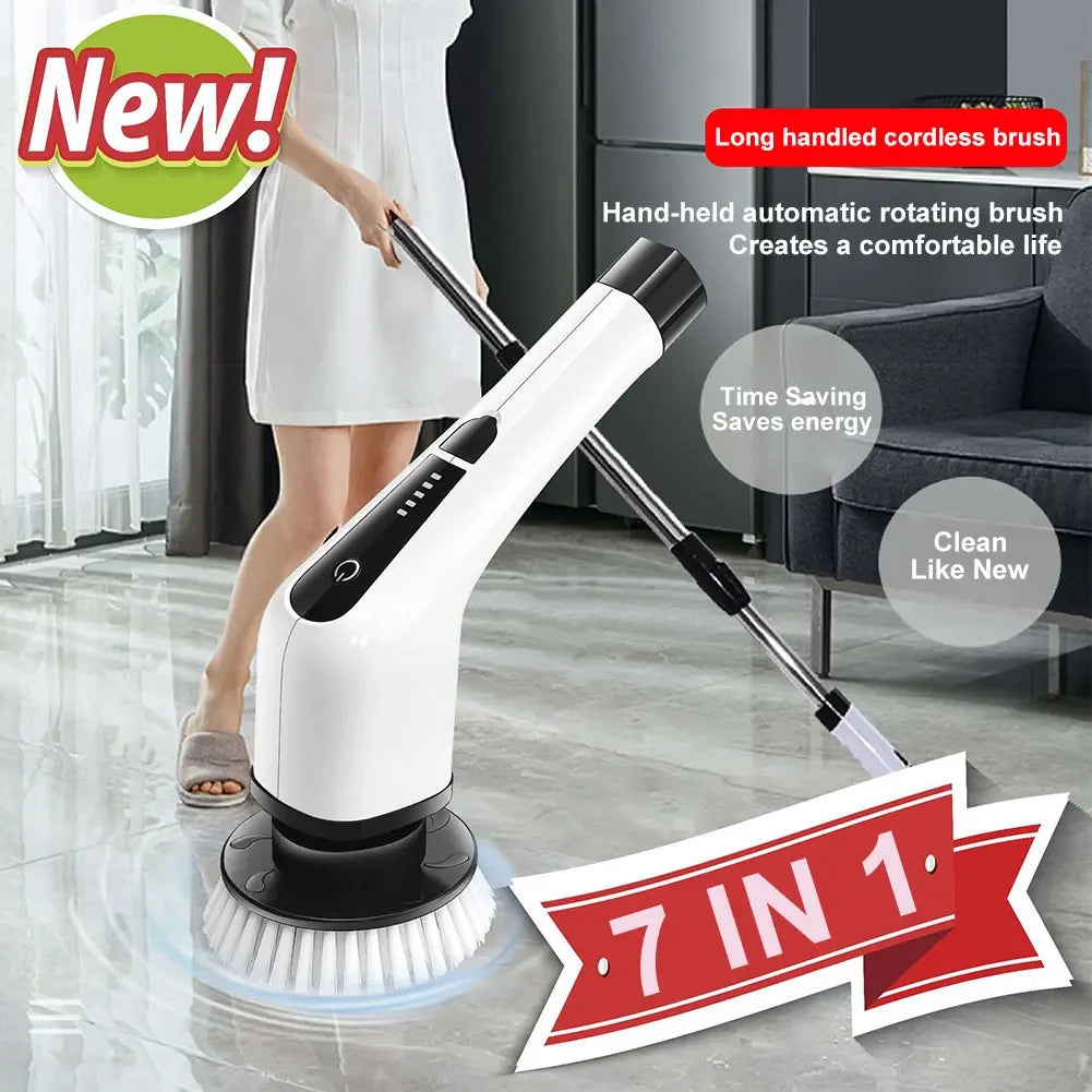 Cordless Power Scrubber Electric Spin Cleaner for Bathroom Tile Tub Cleaning