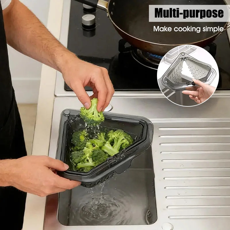 2Pc kitchen sink drain rack – magnetic, leak-proof food waste collector USA