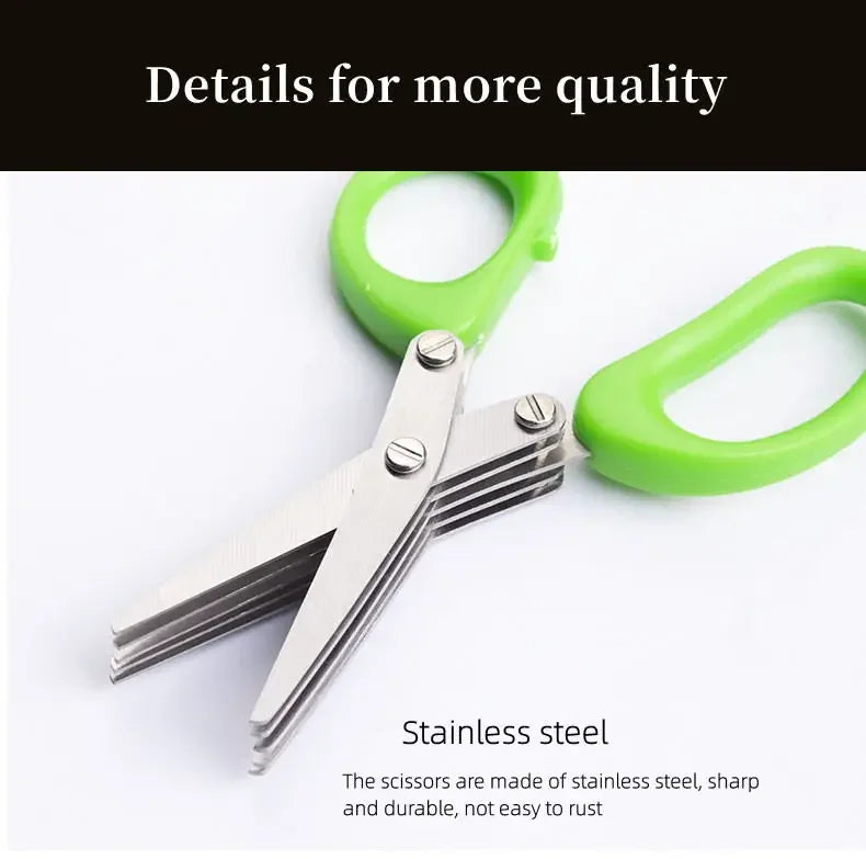 3 blade herb scissors – stainless steel kitchen tool for cilantro and parsley USA
