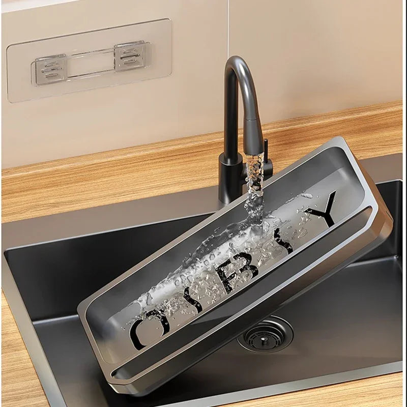 Kitchen sink organizer – self-draining rack for sponge, soap, and cleaning cloths USA