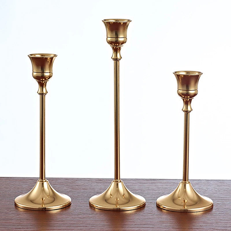 Brass Gold Candlestick Holders for Wedding and Party Decor