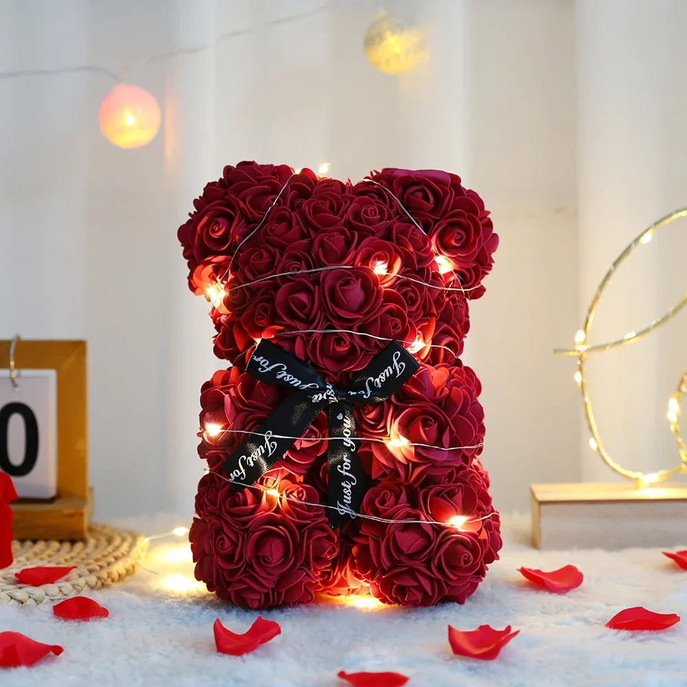 Romantic rose bear valentines day keepsake