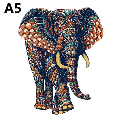 elephant wooden puzzle stress relief