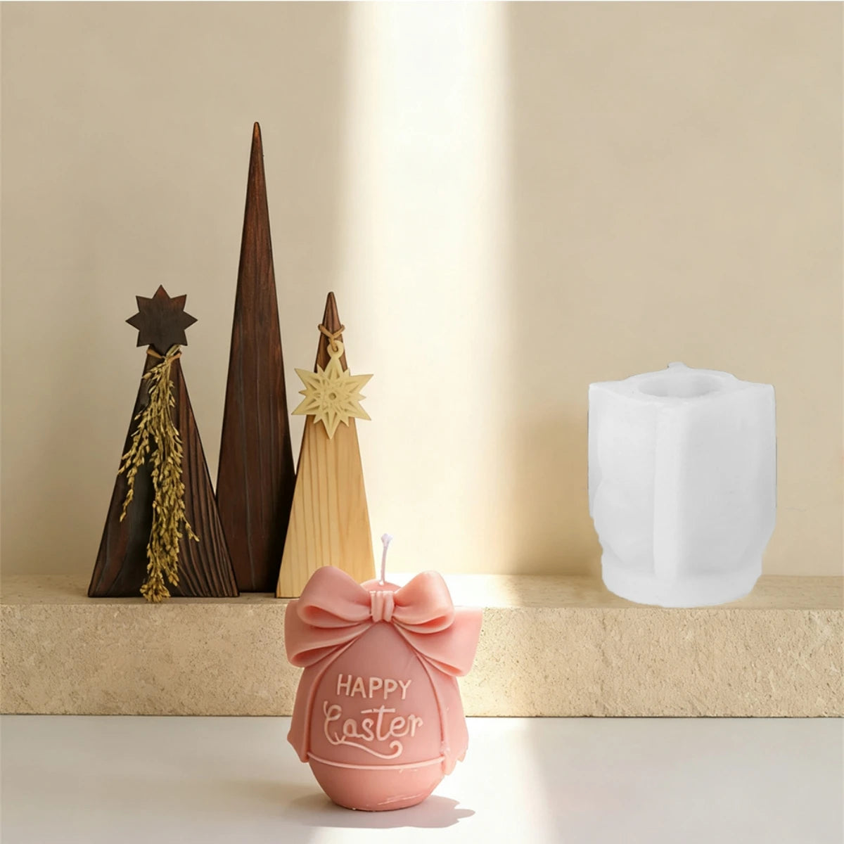 Easter bunny silicone candle mold set gift idea for spring and holiday decor