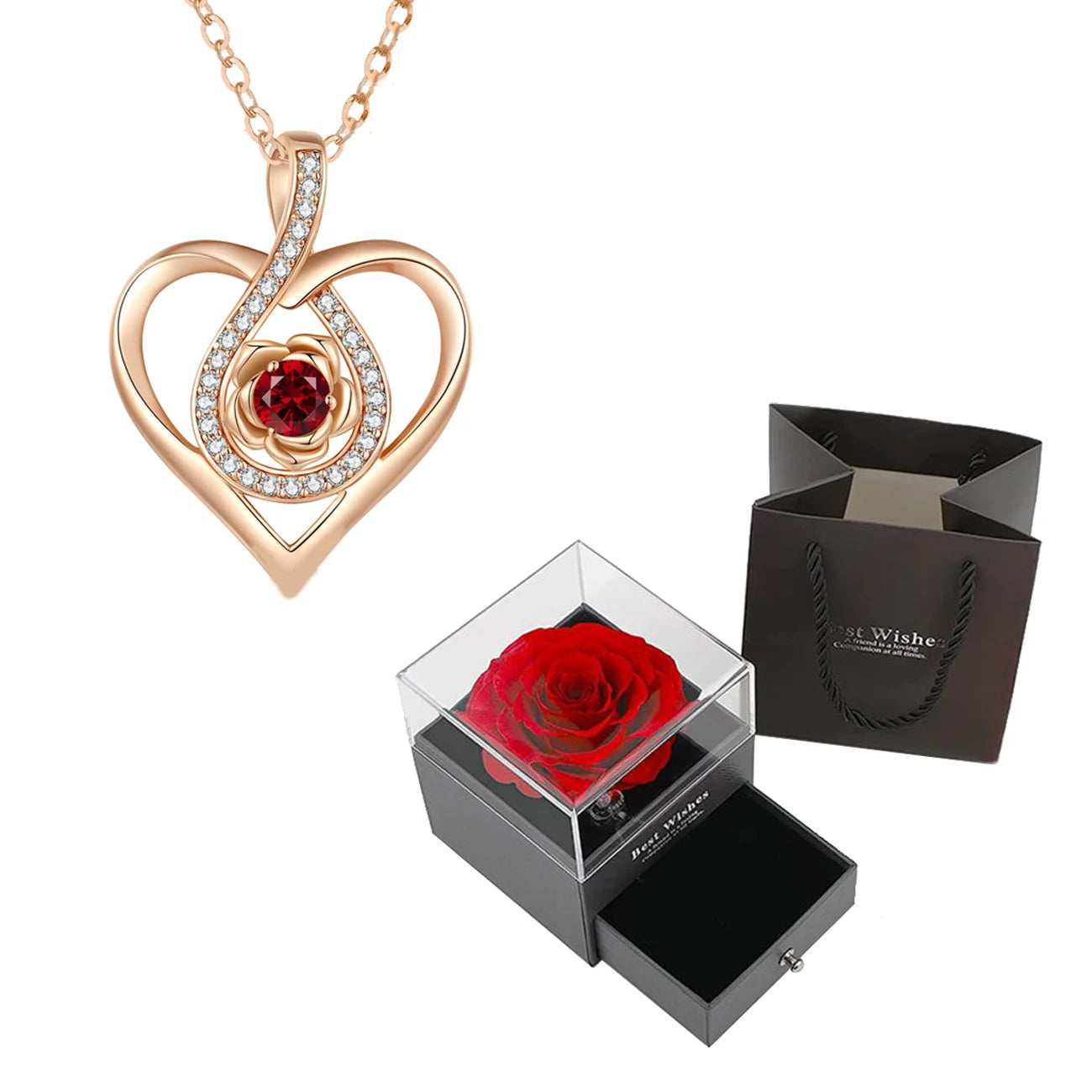 Luxury red zircon pendant necklace anniversary gift