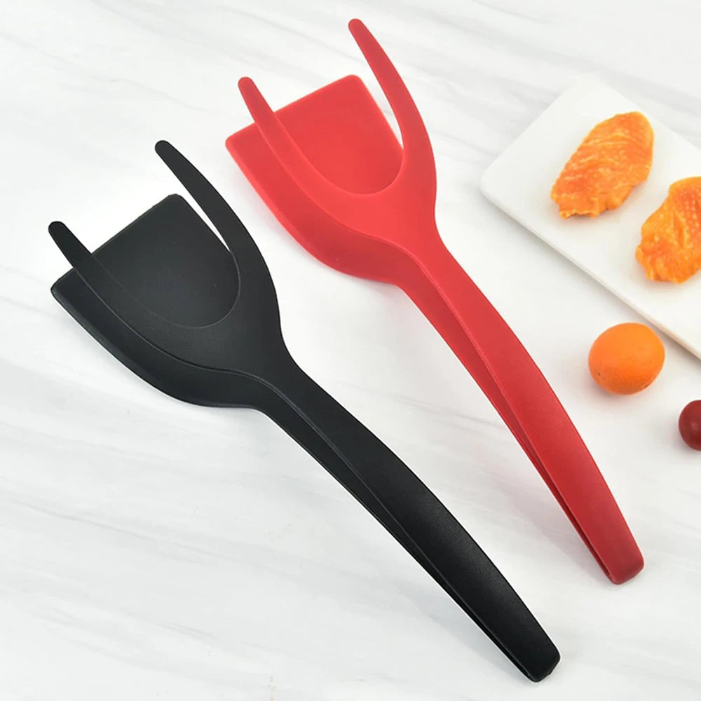 2 in 1 grip spatula tongs for home kitchen