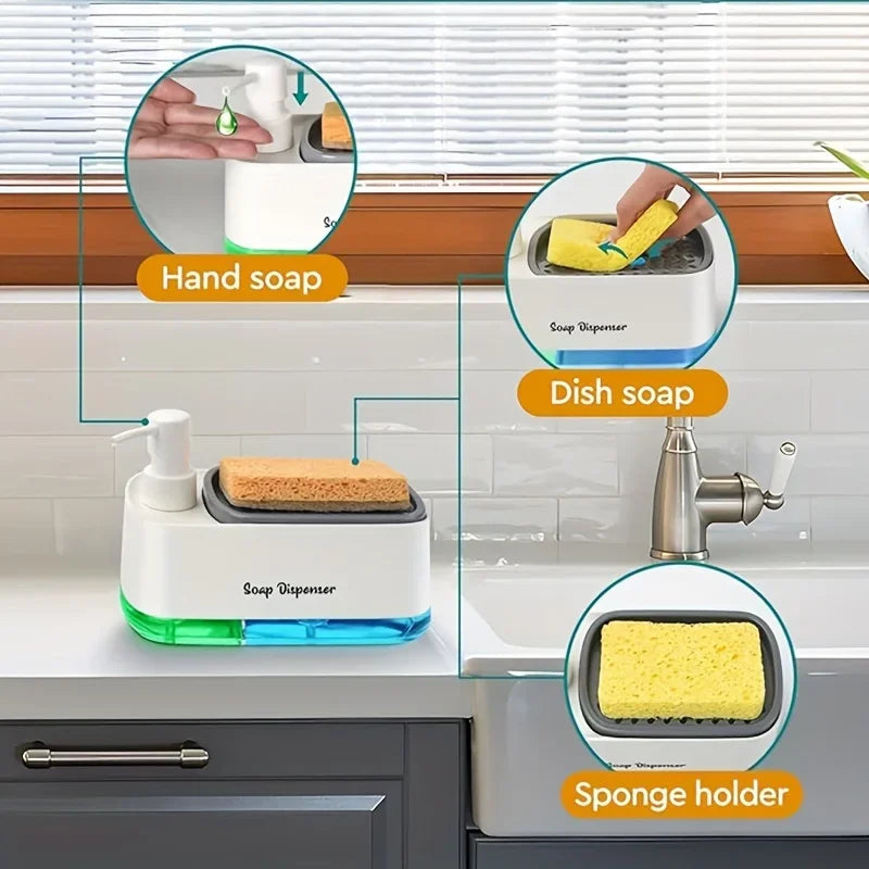 dish soap dispenser and sponge holder combo