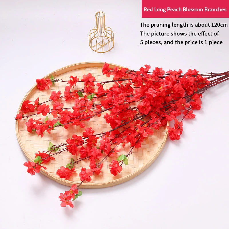 Peach blossom silk flowers for home decoration and DIY projects