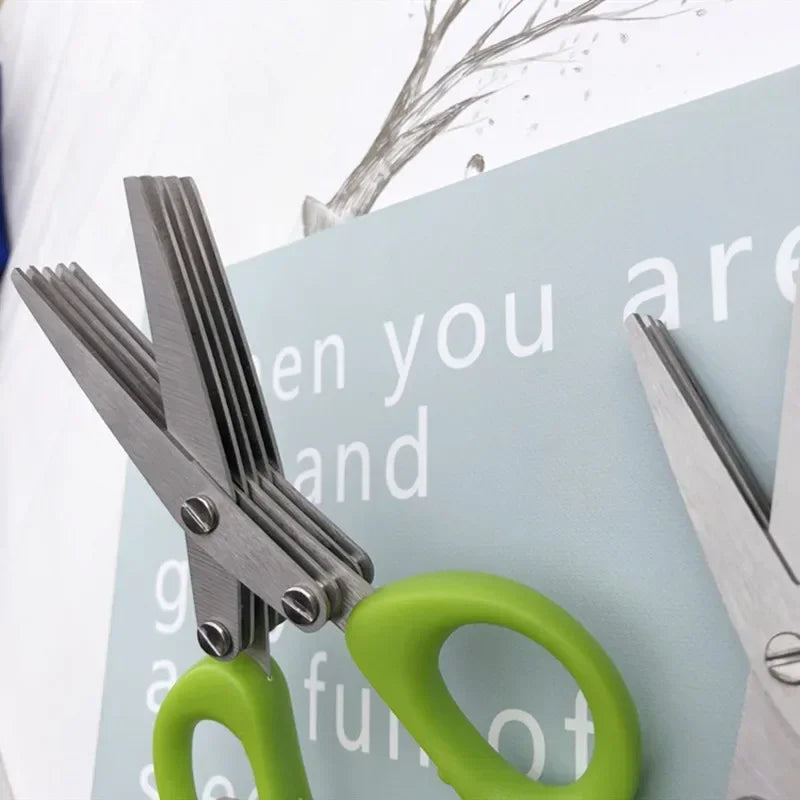 Multi blade herb cutter – stainless steel kitchen scissors for meal preparation USA