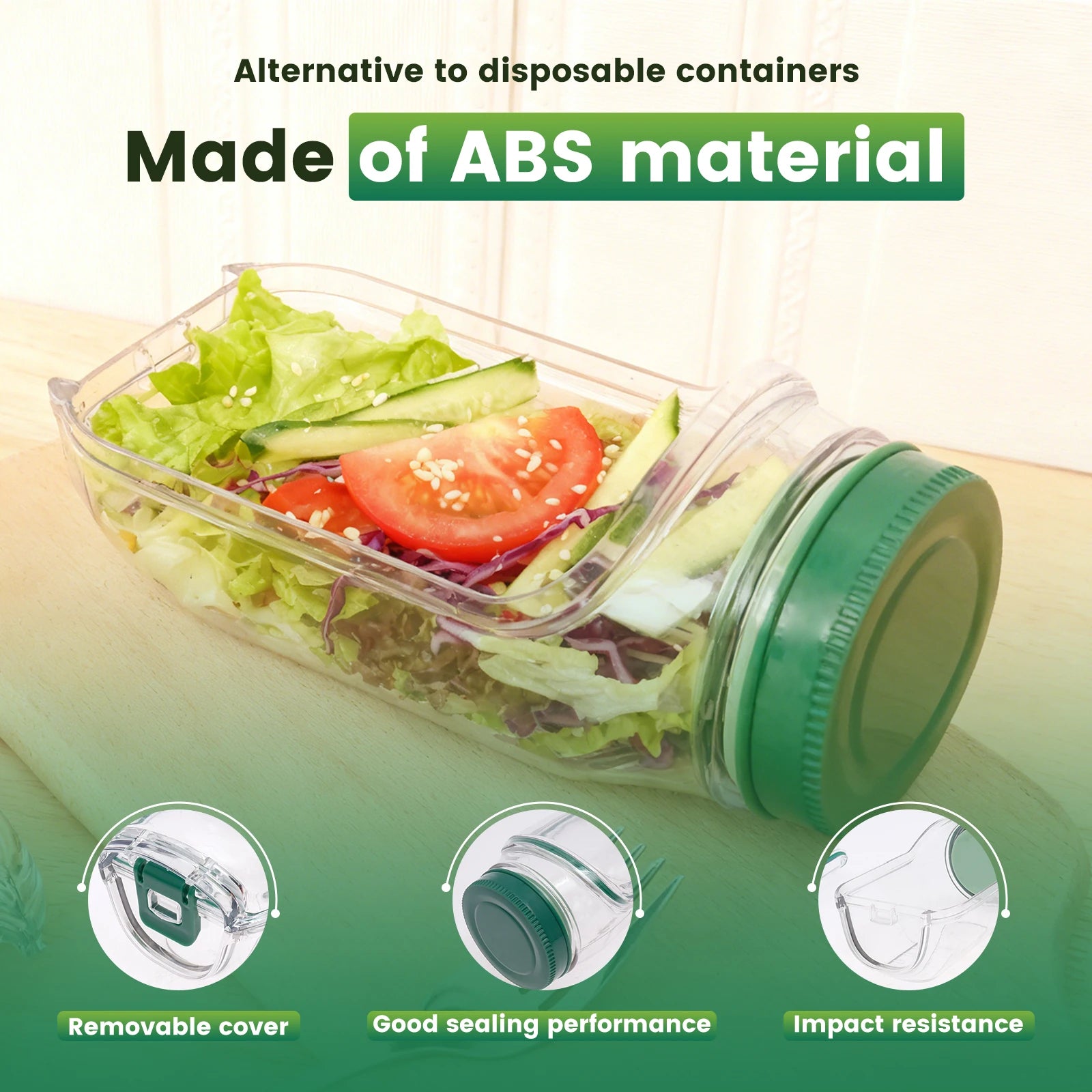 Reusable and leakproof Salad Pod jar – ideal for lunch, office, and outdoor meals USA