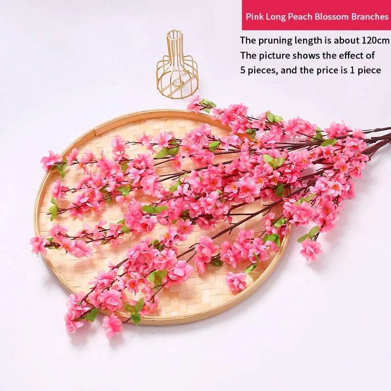 Peach blossom branch artificial flowers for seasonal celebration
