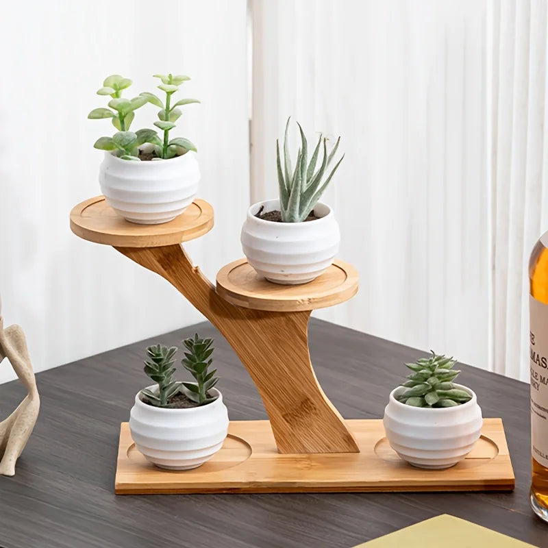 3 Tier Round Wooden Storage Rack for Home and Office Multipurpose Floor Organizer