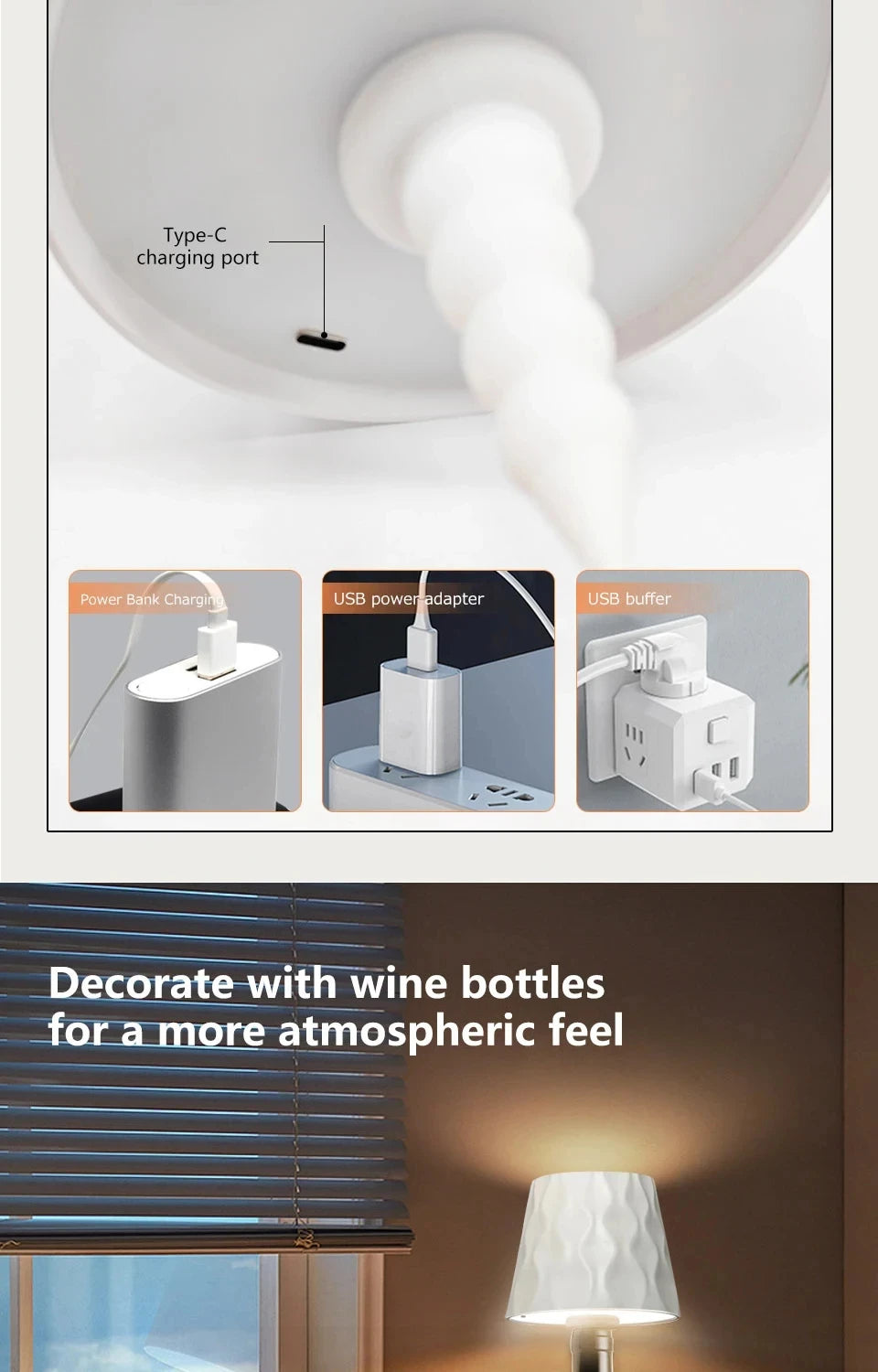 touch dimmable bottle table lamp modern lighting