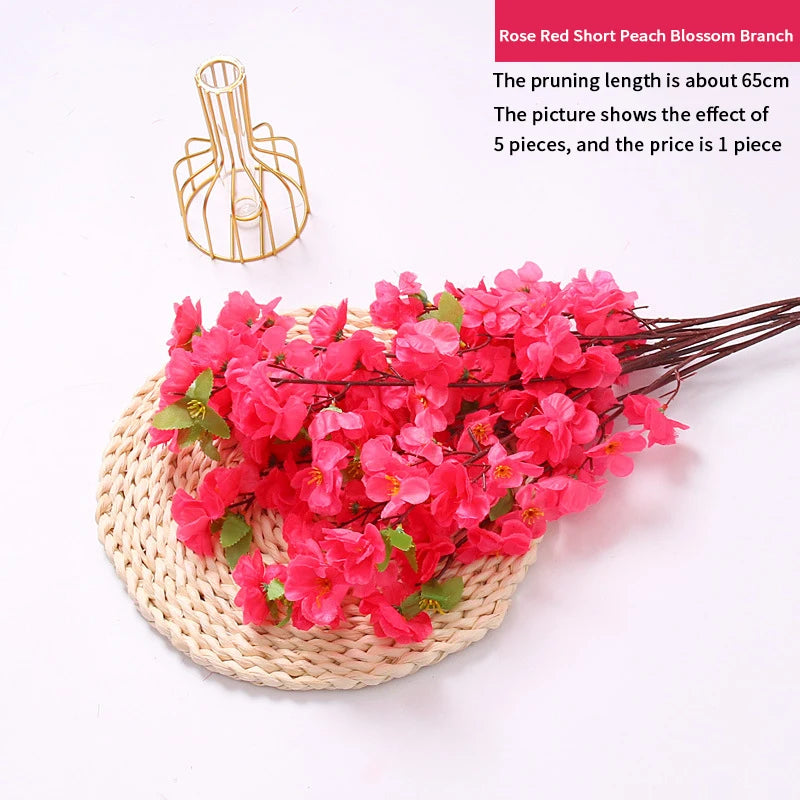 DIY artificial peach blossom flowers for custom arrangements