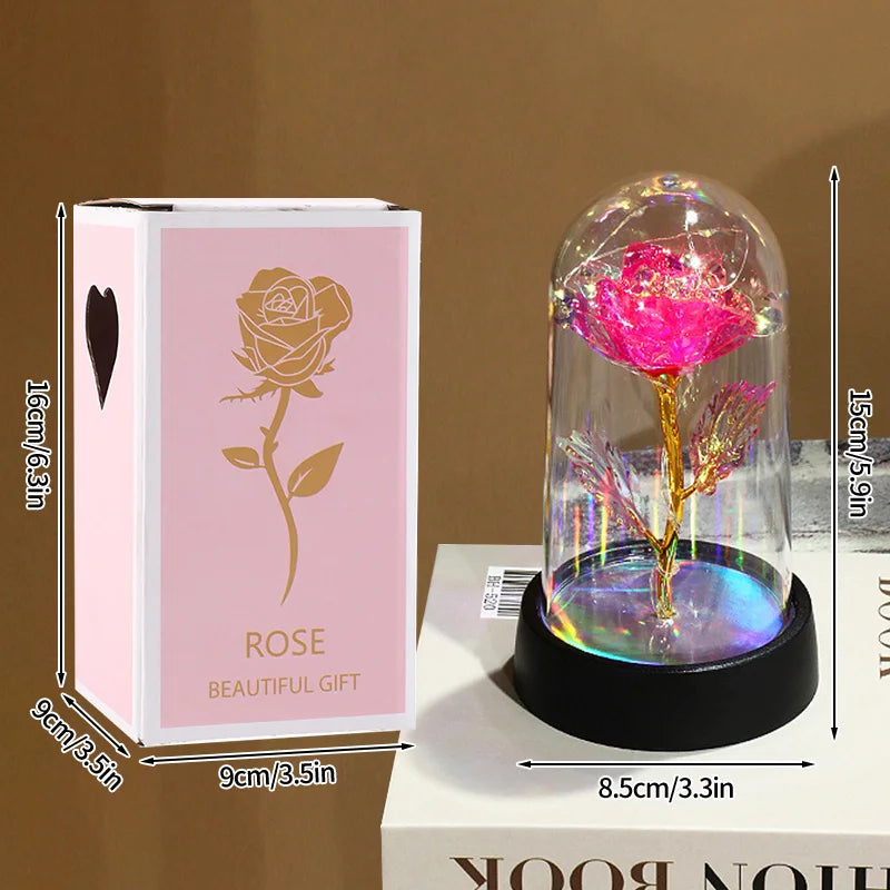 acrylic rose dome night light elegant design