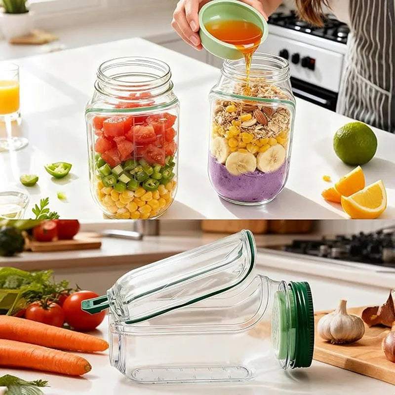 Healthy meal prep with Salad Pod jar – reusable, portable, and leakproof for travel USA