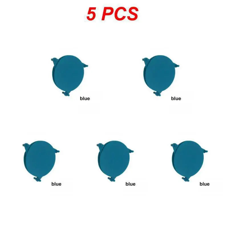 Five blue oval-shaped objects on a white background with '5 PCS' in red at the top.