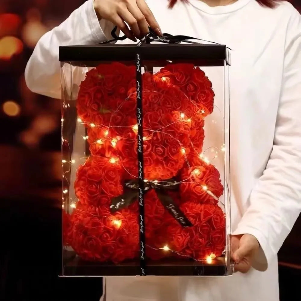 Valentines rose bear romantic gift for her