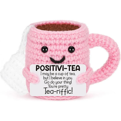 funny crochet coffee doll