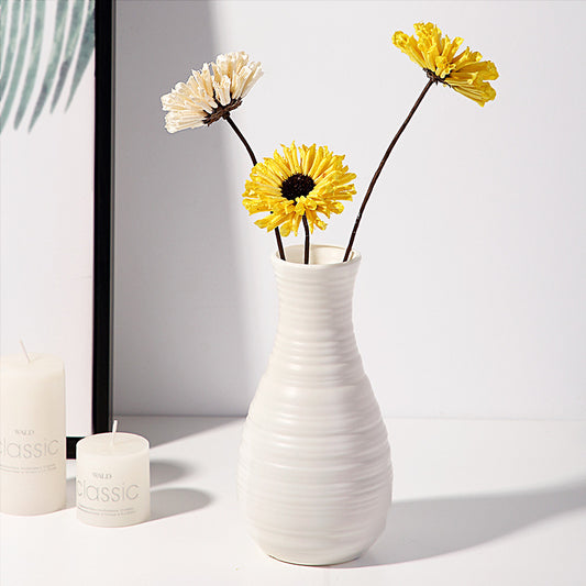Nordic Plastic Vase – Drop-Resistant, Minimalist Decor for Living Room & Office
