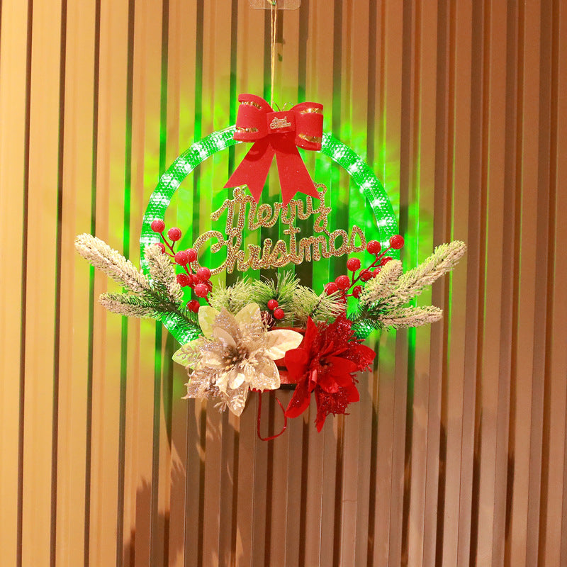 Christmas 30CM Luminous Garland Door Hanging Decoration