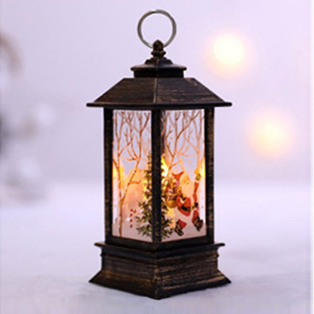 Christmas Santa Claus LED Night Light - Battery-Powered Hanging Lantern for Indoor & Outdoor Decor