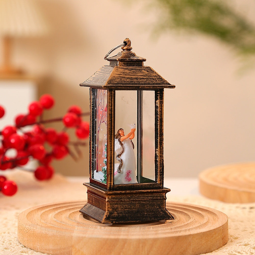 Christmas Santa Claus LED Night Light - Battery-Powered Hanging Lantern for Indoor & Outdoor Decor
