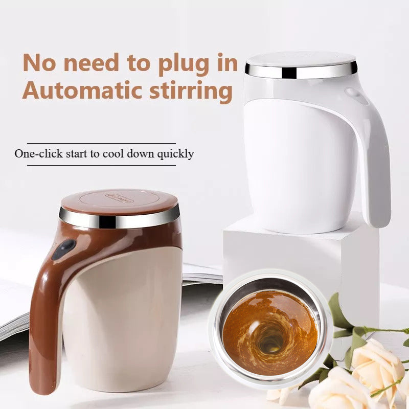 rechargeable automatic stirring cup for coffee and drinks