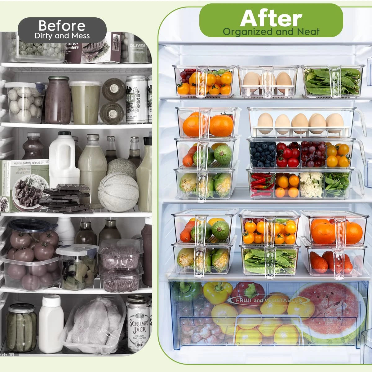 Drawer Type Refrigerator Organizer Under Shelf Slide Food Storage Box