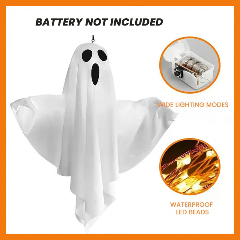 Light-Up Ghost Costume with LED Lights for Halloween