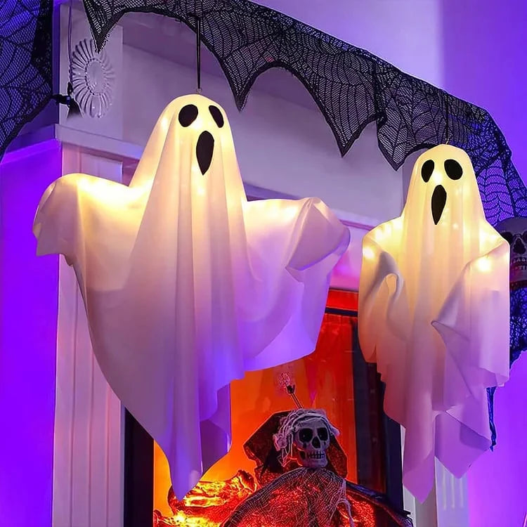 Light-Up Ghost Costume with LED Lights for Halloween