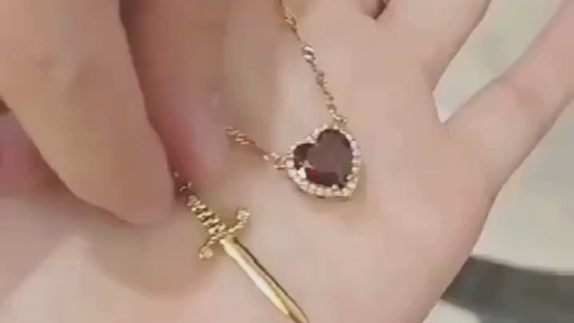 Heart and Sword Necklace